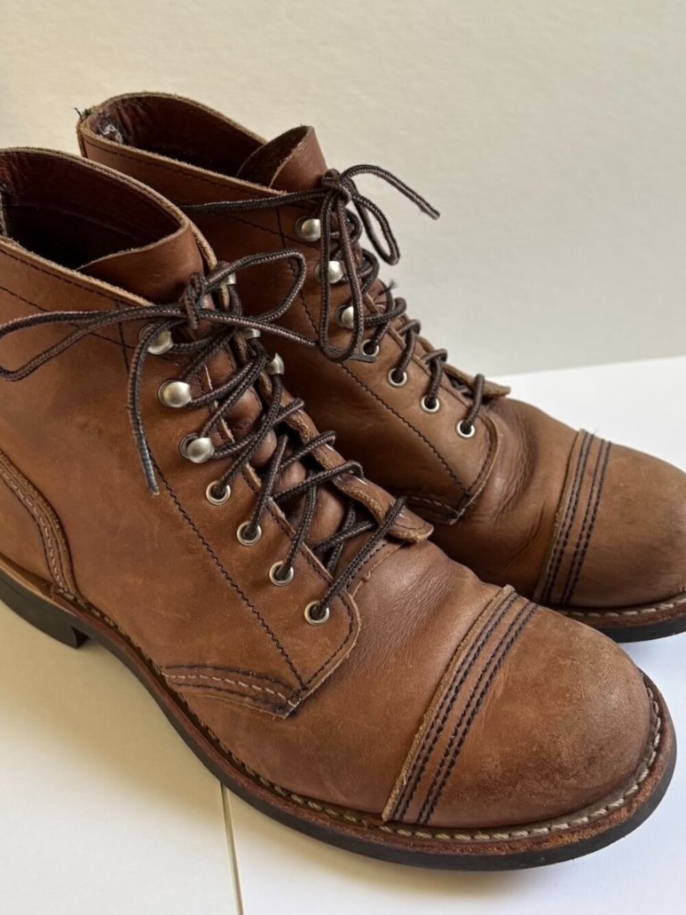 RED WING Iron Ranger Women's Short Boot in Amber Harness Leather SZ 8.5